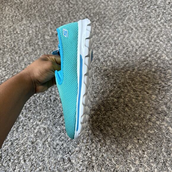 Skechers Go Walk Dazzle 2 Walking Shoes Teal Green Women Size 8.5 Slip On New - Picture 4 of 10